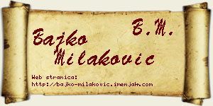 Bajko Milaković vizit kartica